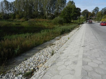 Budowa grobli stare koryto Warty Luboń