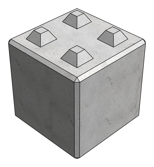 Mono blok - blok oporowy 600x600x600